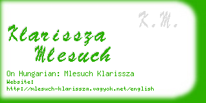 klarissza mlesuch business card